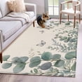 thumbnail image 1 of Spring Gray Butterfly Area Rugs 4x6 ft Eucalyptus Leaf Linen Texture Washable Rug Non Slip Indoor Carpet Absorbent Floor Mat for Living Room Bedroom Dining Room, 1 of 9