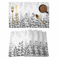 thumbnail image 1 of Spring Gray Eucalyptus Placemats Set of 4, Summer Botanical Leaf Country Placemats for Dining Table, Place Mats for Kitchen Tabletop, Waterproof Wipeable Dining Table Mats Set, 1 of 9