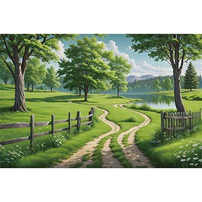 Spring Gre Nature Landscape Photography Backdrop Wild Bridge River Rustic Background Party ration Photocall Props