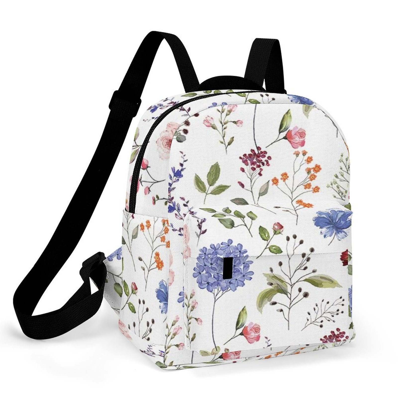 Mini Spring Backpacks Spring Green Botanical Colorful Wildflower Small Backpack Cute Mini ...