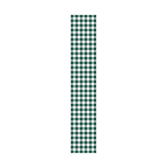 Spring Green Checkered Table Runner, Cotton Linen Gingham Easter Tablecloth 70 Inch Long, Buffalo Plaid Farmhouse Table Decor for Baby Shower Birthday Mothers Day Party Supplies