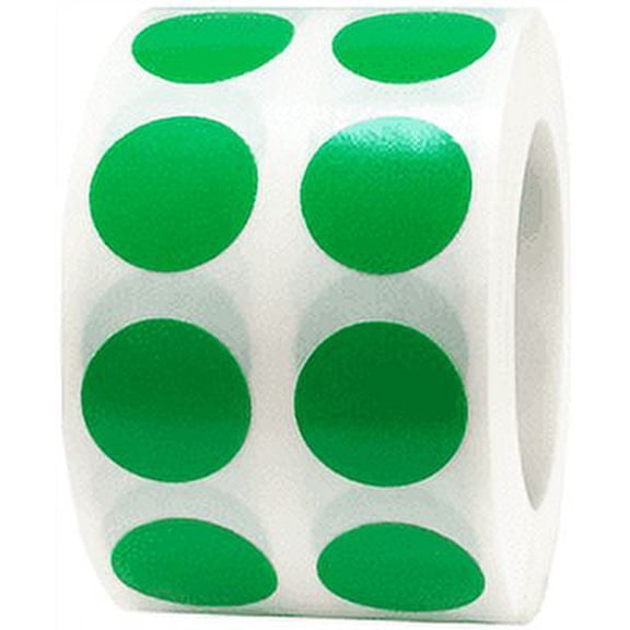 Spring Green Circle Dot Stickers, 0.5 Inch Round, 1000 Labels on a Roll