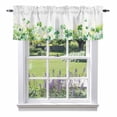 thumbnail image 1 of Spring Green Clovers Kitchen Valances, Country Watercolor Lucky Shamrock Leaf Rod Pocket Window Valance 18 Inch Long,&nbsp;Window Curtain Panels for Living Room Bedroom Laundry, 54x18in, 1 of 9