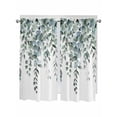 thumbnail image 1 of Spring Green Eucalyptus Leaves Bedroom Curtains 63 Inches length, Summer Rustic Botanical Window Treatment Curtain Drapes, Rod Pocket Curtain Panels for Living Room Kitchen, 42"x63", 2 Panels, 1 of 7