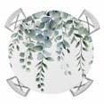 thumbnail image 1 of Spring Green Eucalyptus Leaves Round Fitted Tablecloth with Elastic Edge, Waterproof Table Cloth Table Cover for 36"-44" Tables, Summer Rustic Botanical Tablecloths for Dining Picnic Indoor Outdoor, 1 of 9