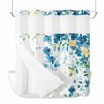 thumbnail image 1 of Spring Green Flower No Hooks Shower Curtain with Snap-in Liner Country Watercolor Green Floral Tree Leaf Shower Curtains for Bathroom, Waterproof, Easy Install, Washable 72"x78", 1 of 9