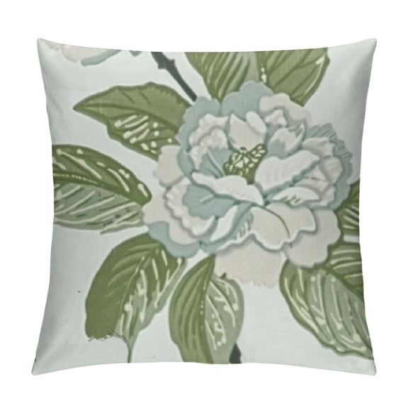 Spring Green Flowers Chinoiserie Pillow CoversLighe Green Floral Throw Pillows Vintage Sage Green Decor Cushion Cover Linen Patio Furniture Sofa Bedroom Indoor Outdoor