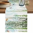 thumbnail image 1 of Spring Green Leaves Table Runner 36 Inches, Japanese Koi Fish Birds Country Bed Runner Dresser Scarves Tabletop for Indoor Outdoor Parties/Ceremony/Banquet, 13"x 36", 1 of 8