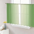 thumbnail image 1 of Spring Green Ombre Semi Sheer Curtains 45 Inch Length 2 Panels Set, Modern Gradient Abstract Art Sheer Kitchen Curtain Privacy Voile Window Curtain for Living Room Bedroom Rod Pocket Drapes, 1 of 7