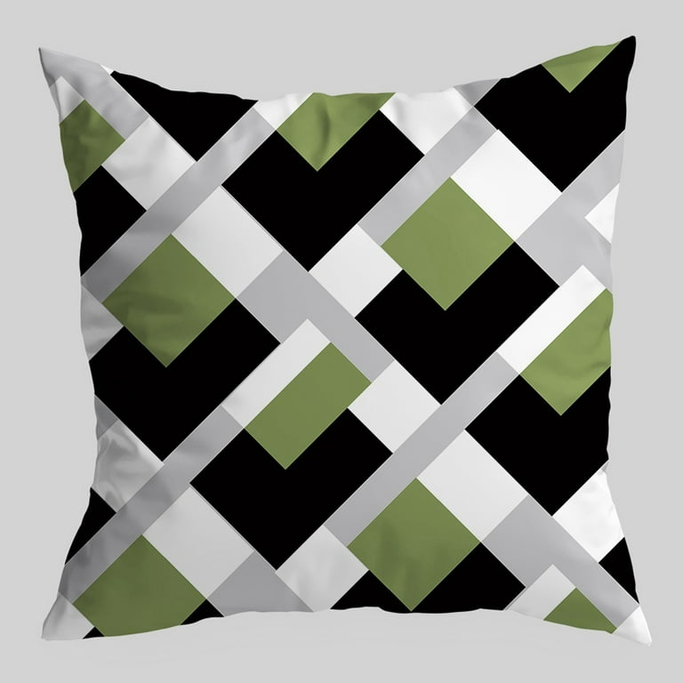 Spring Green Retro Geometric Throw Pillow Cover American Style