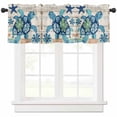 thumbnail image 1 of Spring Green Waves Valances for Windows Farmhouse Kitchen Curtains Valances Rod Pocket Valance Curtains for Kitchen Windows Ombre Sea Ripples Shabby Beach Window Valances for Bathroom Bedroom 42"x18", 1 of 6