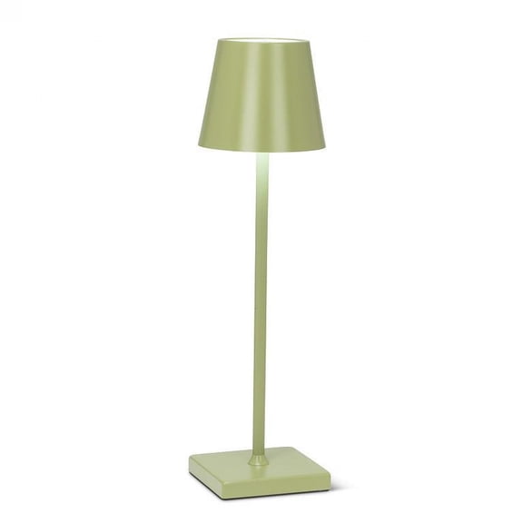 Abbott Trilite Classic Shade LED Table Lamp, Rechargeable Cordless Light, Modern Eco-Friendly LED Illumination Portable Lighting for Desk or Nightstand 15", Spring Green