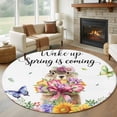 thumbnail image 1 of Spring Groundhog 6ft Round Rugs, Watercolor Sunflower Botanical Butterfly Washable Non-Slip Area Rugs for Living Room Bedroom Kitchen, Low Pile Dining Room Kicthen Circle Carpet, Indoor Floor Rug, 1 of 9