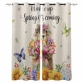 thumbnail image 1 of Spring Groundhog Blackout Curtains for Bedroom Living Room Darkening Curtains 54 Inch Long Watercolor Sunflower Botanical Rustic Short Curtain for Small Window Treatment Grommet Drapes 42"x54"x2, 1 of 9
