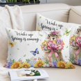 thumbnail image 1 of Spring Groundhog Pillow Covers 16"x24", Watercolor Sunflower Botanical Butterfly Soft Brushed Microfiber Breathable Throw Pillow Covers, Pillowcase with Zipper for Couch Sofa Bedroom Living Room, 1 of 9