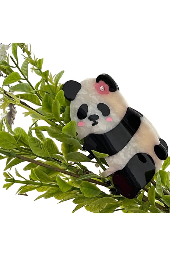 Spring Hair Claws Panda Shape Hair Clip for Lady Cute Nonslip Hair Barrettes for Ponytail Hair Accessory