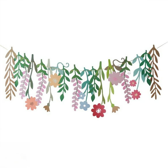 Spring Hanging Decorations, Double Sided Floral Banners, Multicolor Paper Window Hanging Decor, 33cm DIY Fresh Seasonal Home Ornament