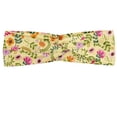 thumbnail image 1 of Spring Headband, Different Flowers and Leaves in Doodle Style Creative Pattern Print, Elastic and Soft Women's Bandana for Sports and Everyday Use, Grey Red Coconut, by Ambesonne, 1 of 3