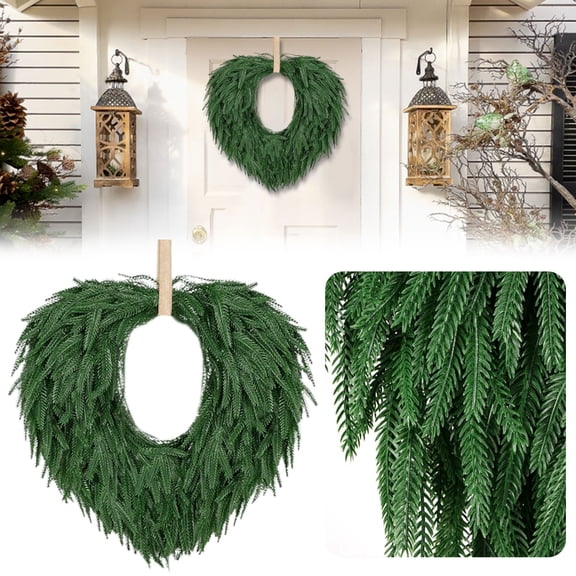 Spring Heart Wreath - Valentines Day Wreath,20IN Green Wreath,Romantic Spring Door Decor for Mother's Day,Weddings,Wall,and Farmhouse Home Décor