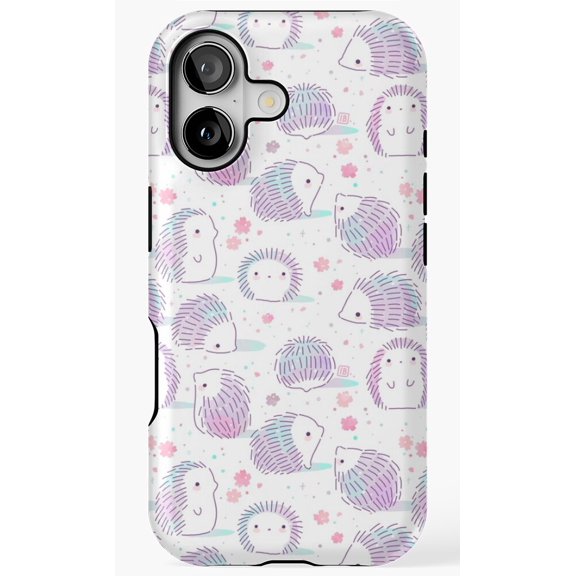 Spring Hedgehog Pattern Cute Animal Art Phone Case for iPhone 11 12 13 14 15 16 17 Pro Max