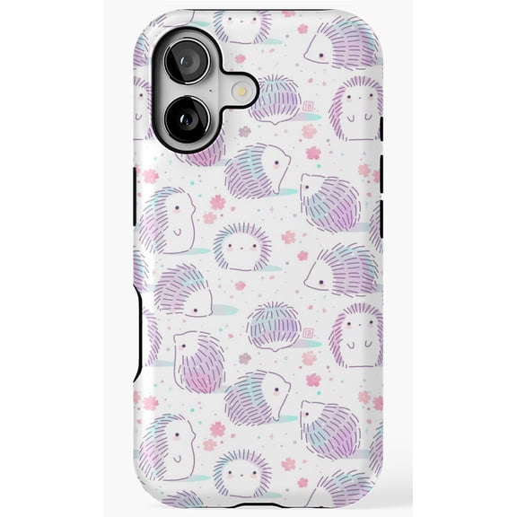 Spring Hedgehog Pattern Cute Animal Art Woodland Creature Graphics Phone Case for iPhone 17 16 15 14 13 12 11 Pro Max