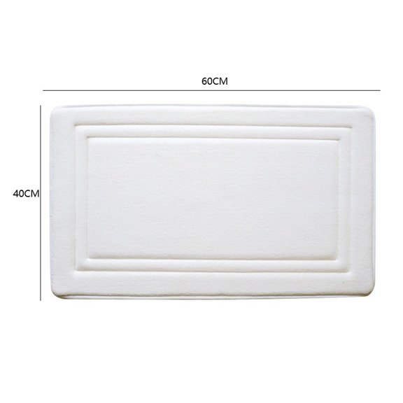 Spring High Density Cotton Bath Mat Absorbent Quick Dry Non Slip Square White for home