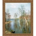 thumbnail image 1 of Spring. High waters. 28x32 Large Gold Ornate Wood Framed Canvas Art by Isaac Levitan, 1 of 2