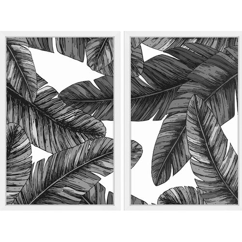 Spring Hill Black and White Botanical Canvas Print Set