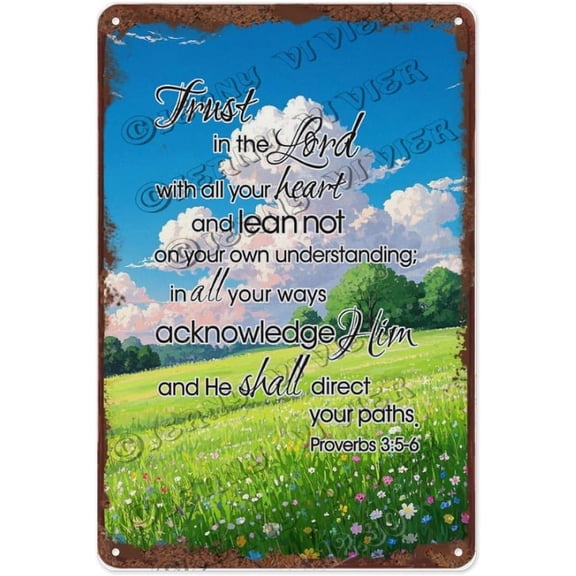 Spring Hill Landscape 8x12 Inch Metal Sign | Rustic Spring Hillside Art | Ideal for Country, Outdoor Decor, and Nature Lovers