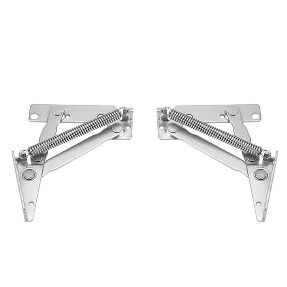 Spring Hinge (1 Pair) 80 Degree Folding Lifting Bracket, Sofa Bed Hinge, Suitable for Cabinet Doors, Furniture Storage Boxes (silver)