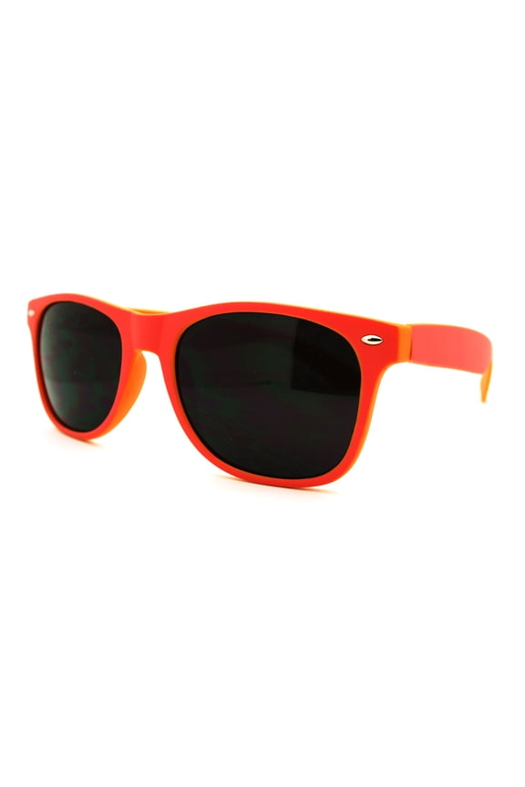Spring Hinge Temple 2 Tone Contrast Color Horned Sunglasses - Pink / Orange