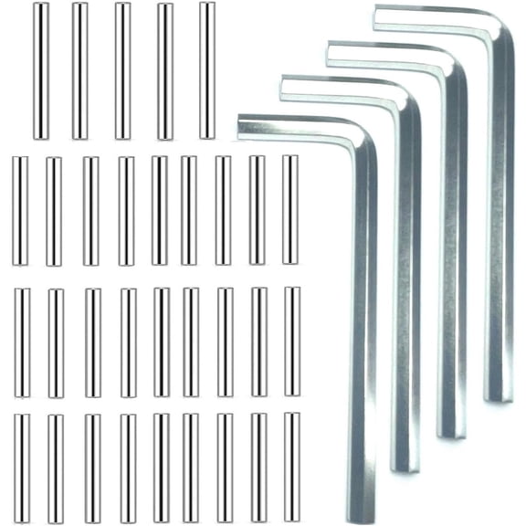 Spring Hinge Tension Pin Replacement Kit.42pcs Stainless Steel Shelf Pins and 4pcs Hex Wrenches,Metal Dowel Pegs Shelf Support Pins Kit for Self Closing Door Hinges Garage Door Closer Hinge