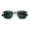 thumbnail image 1 of Spring Hinge Woodbuff Arm Studious Horn Rim Plastic Sunglasses Frost - Green, 1 of 8