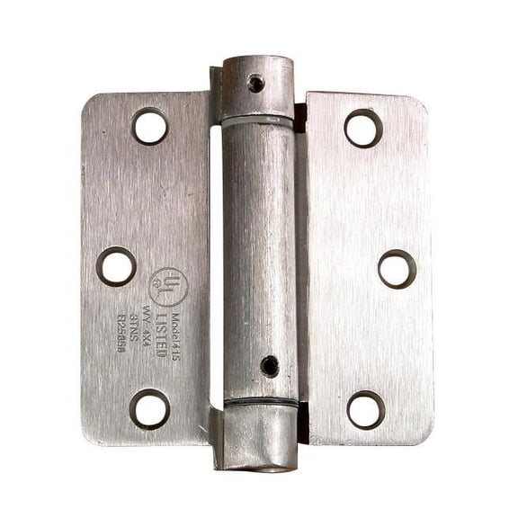 Spring Hinges for Doors - 3.5 inch with 1/4 inch radius - Satin Nickel - 2 Pack