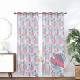 thumbnail image 1 of Spring Home Leaves Sheer Curtains 84 Inches Long Leaves Printed Grommet Window Curtains, 2 Panels brick, 1 of 2