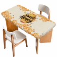 thumbnail image 1 of Spring Honey Bee Table Cloths for 5 Foot Rectangle Tables, Watercolor Bee Farmhouse Patio Waterproof Elastic Fitted Tablecloths, Washable Rectangular Table Cover for Camping, 1 of 8