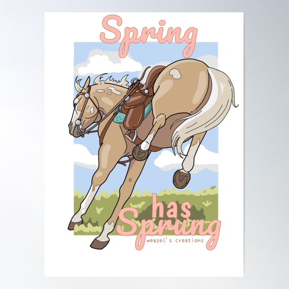 Spring Horse Poster Wall Art, Modern Wall Decor For Living Room Bedroom, 24x36 UNFRAMED