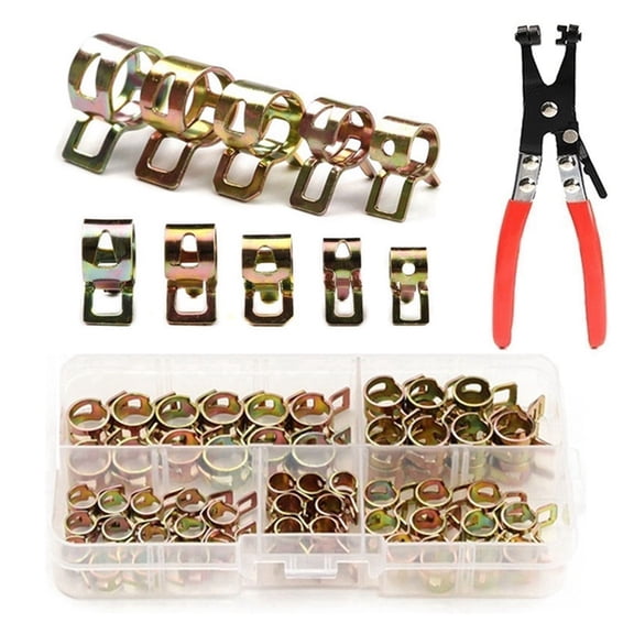 Spring Hose Clamps + Straight Throat Tube Clamp Assortment Kit