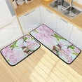 thumbnail image 1 of Spring Hummingbird Floral Kitchen Mat and Rug Set of 2 Pink Bird Cushioned Floor Mat Non Slip Washable Standing Desk Mats Anti Fatigue Doormat for Home Office Sink Laundry Hallway Entryway, 1 of 6