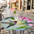 thumbnail image 1 of Spring Hummingbird Flower Leaf Round Fitted Tablecloth with Elastic Edge,Waterproof Table Cloth Fits Tables Up to 55"-60",Wipeable Washable Table Cover for Indoor Outdoor,Pastoral Pink Floral Bird, 1 of 9