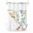 thumbnail image 1 of Spring Hummingbird No Hooks Shower Curtain with Snap-in Liner Colorful Birds Shower Curtains for Bathroom, Waterproof, Easy Install, Washable 72"x96", 1 of 9