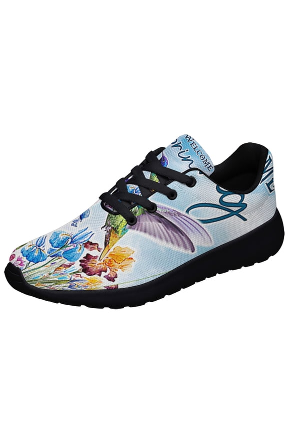 Spring Hummingbird Shoes Sneakers Black Size 13