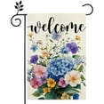 thumbnail image 1 of Spring Hydrangea Garden Flag Spring Summer Colorful Floral Flowers Welcome Garden Flag for Outside, Double Sided Burlap Farmhouse Lawn Yard Flag Outdoor Decorations 12x18 Inch（Only Garden Flag）, 1 of 6