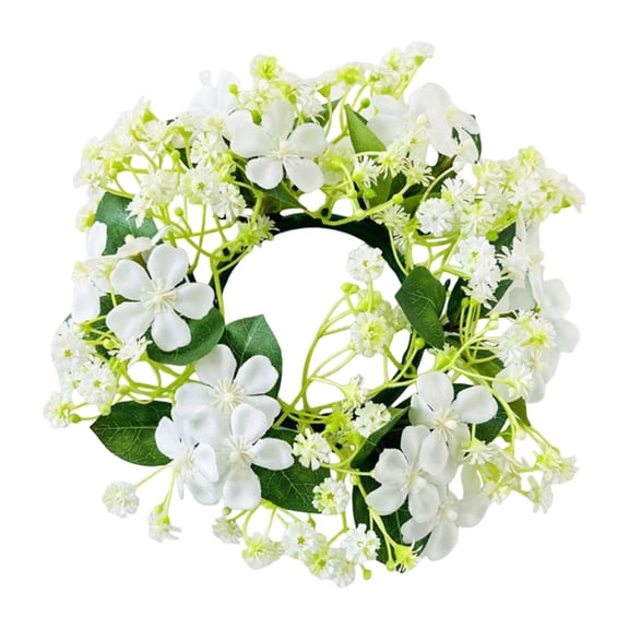 Spring Hydrangea Wreath, 3.54inch Mini Front Door Artificial Garland, Mixed Flower Wreath, Artificial Kitchen Cabinet Wreaths, Small Greenery Farmhouse Wreath for Spring Summer Decor