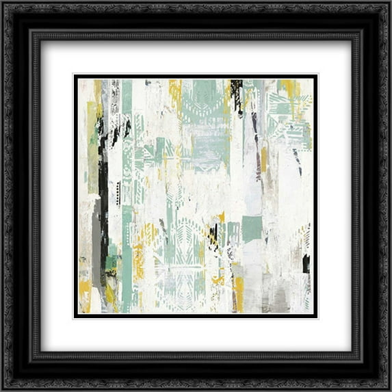 Spring II 2x Matted 20x20 Black Ornate Framed Art Print by Reeves, Tom