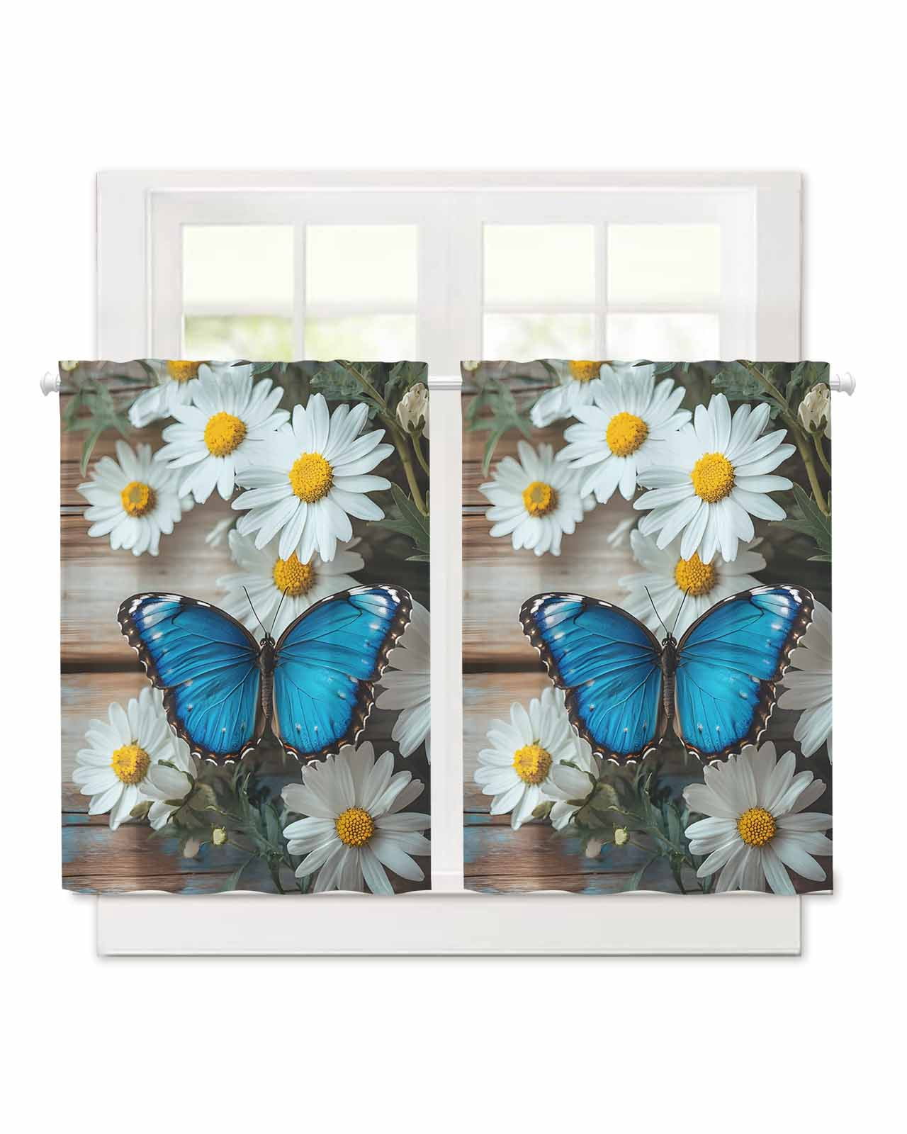Vintage Highland Cow & Daisy Blackout Curtains – Thermal Insulated, Room Darkening, 2 Panels 42x84 Inch
