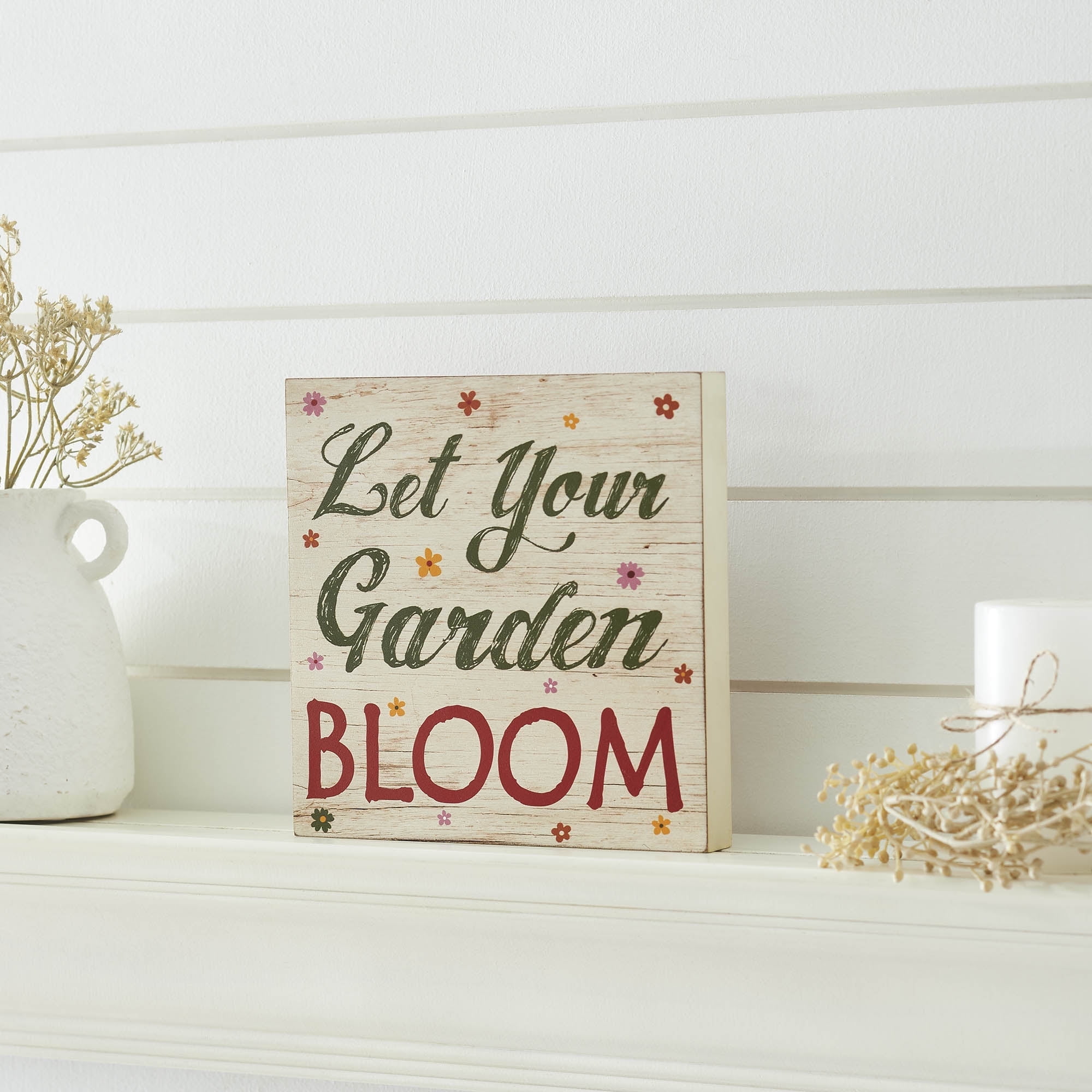 VHC Brands Spring in Bloom Let Your Garden Bloom MDF Block Sign 8x8 ...