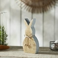 thumbnail image 1 of VHC Brands Spring in Bloom Wooden Enamel Edge Bunny w/Natural Beads 4.75x10.5, Spring Decorations, Home and Table Decor, Spring and Easter Figurines, 1 of 4