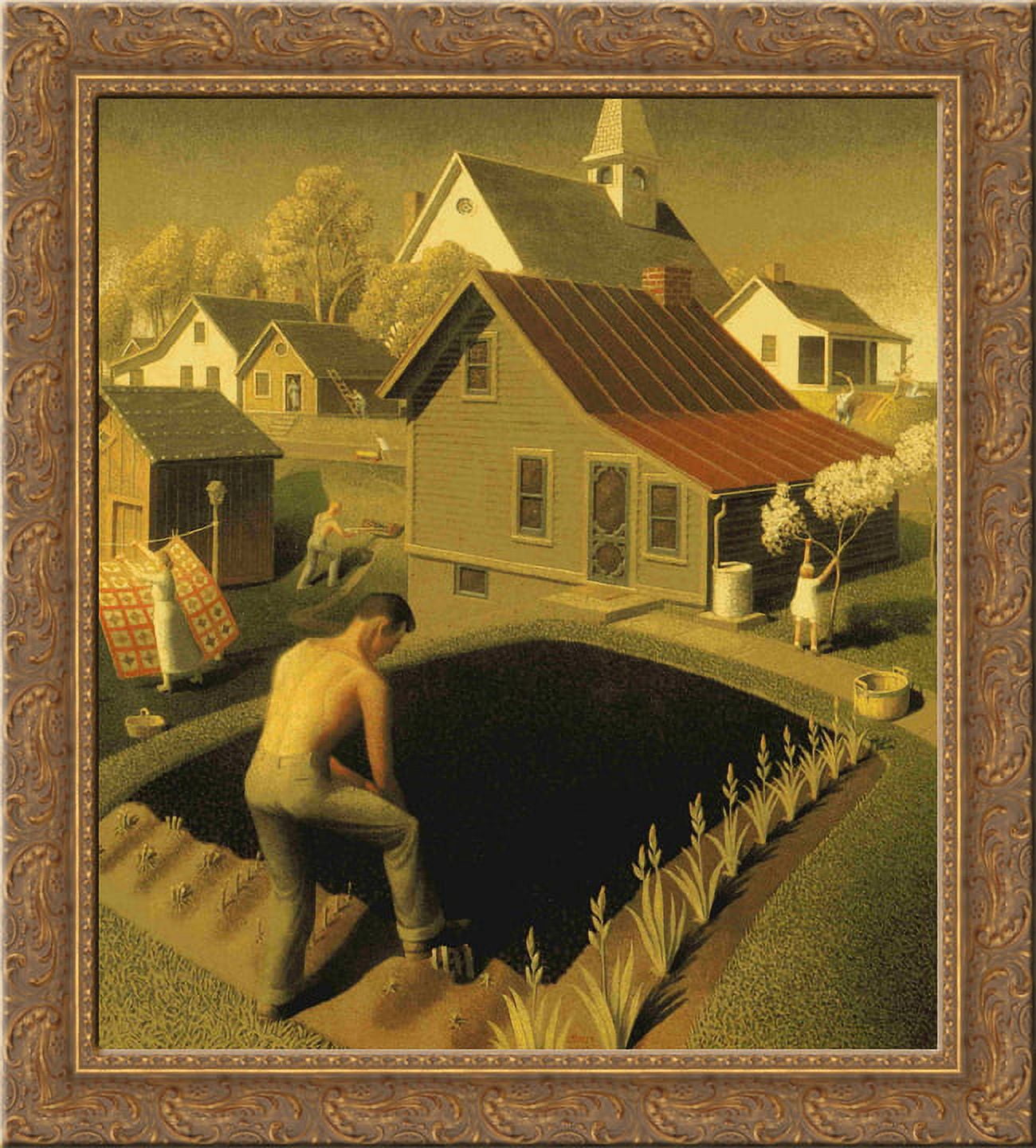 Spring In Town 24x20 Gold Ornate Wood Framed Canvas Art by Grant Wood ...