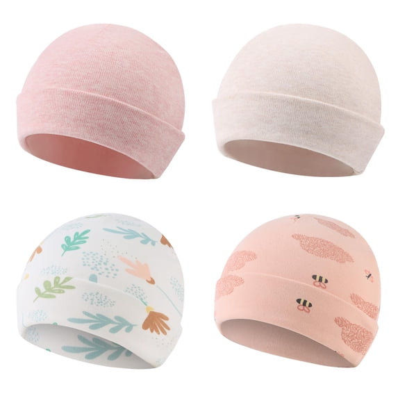 Spring Infant Hospital Beanie Newborn Baby Girls Cotton Hat Tolddler Boy Soft Double-Layer Hat